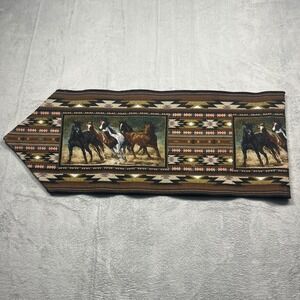 C. Cummings Table Runner Brown Southwestern Wild Horse Tapestry 68x13